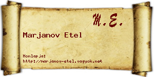 Marjanov Etel névjegykártya
